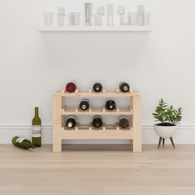 vidaXL - Wijnrek - 61,5x30x42 - cm - massief - grenenhout - bruin