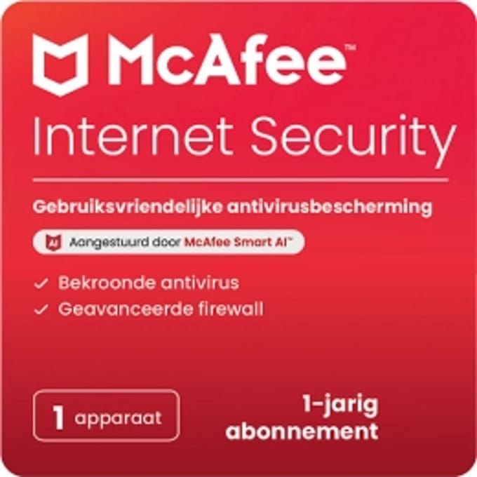 McAfee Internet Security | 1 Apparaat | 1 Jaar | Windows, Mac, Android &amp; iOS