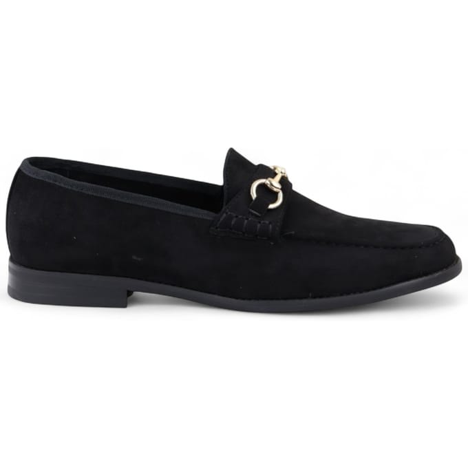 Zwarte suède mocassins met leren voering voor heren