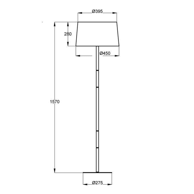 Aluminor Vloerlamp Mikados LS, staal en hout-elementen