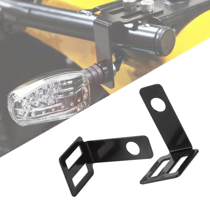 Universele Metalen Motorfiets Achterknipperlicht Montagebeugel Lamphouder (zwart) zwart