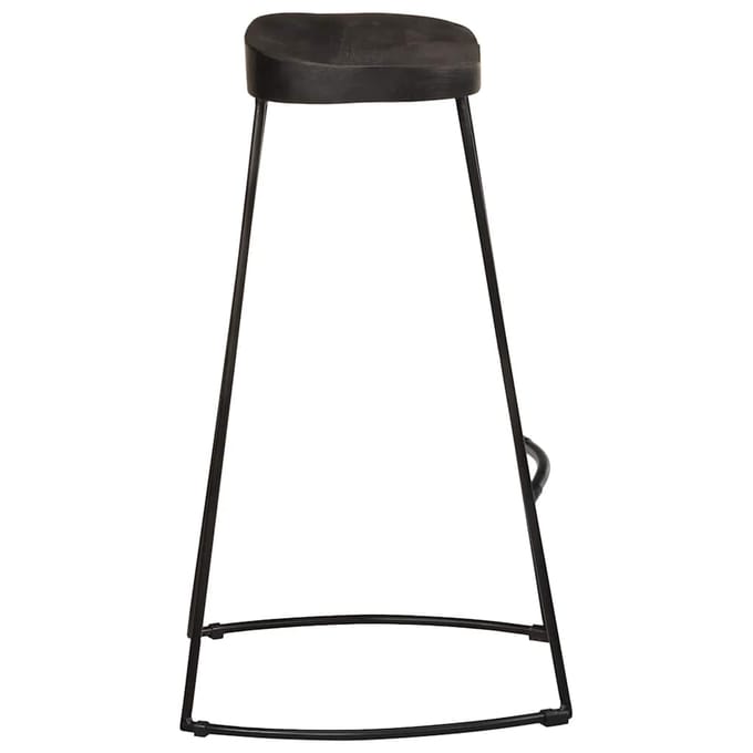 vidaXL - Barkrukken - 2 - st - zwart - 45x40x78 - cm - massief - mangohout
