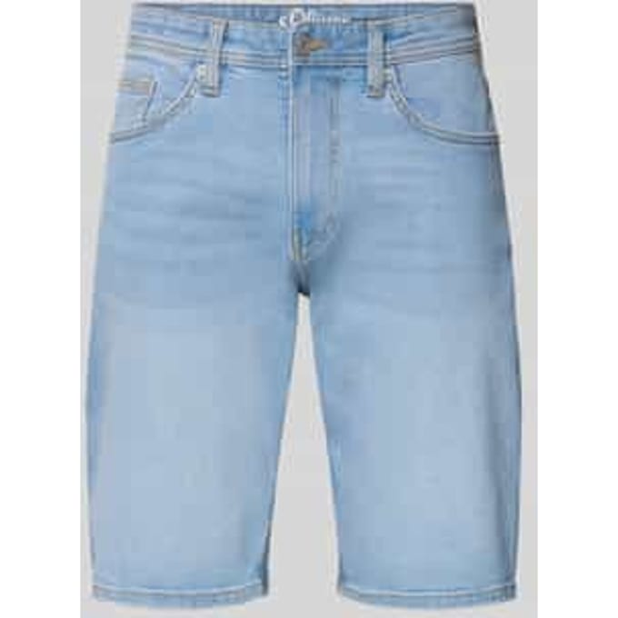regular fit jeans-bermuda van katoenmix