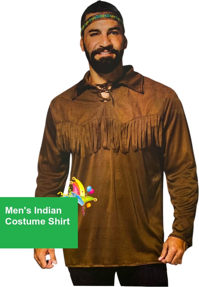Indianen Verkleedshirt Heren - Maat M – Carnavalskleding Indiaan