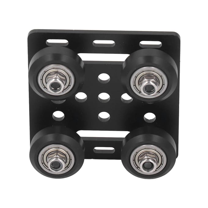 Aluminium Profiel Katrol voor V-sleuf Geleiderail Katrol 3D Printer Achterste Steunplaat met 4 Katrollen black