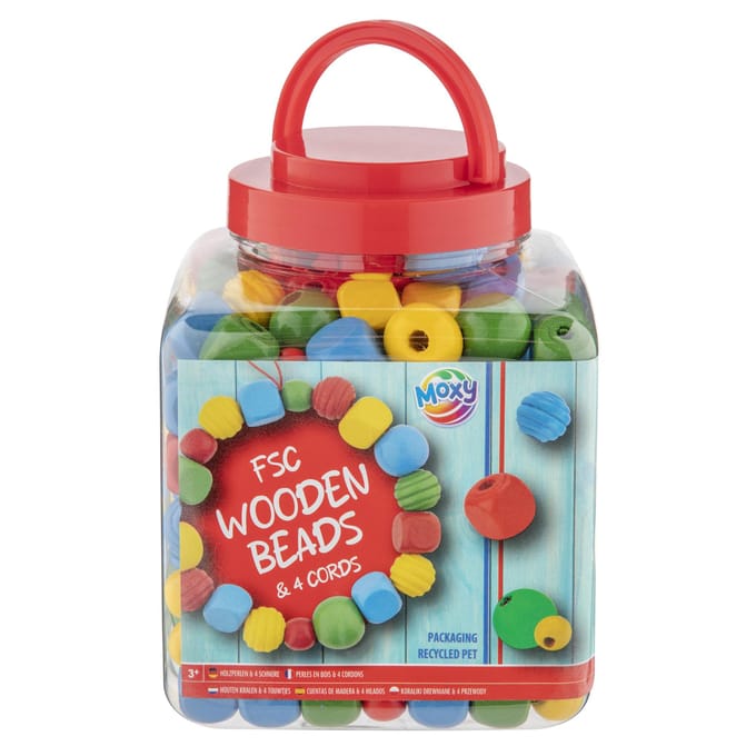 Creative Craft Group houten kralen speelgoed set - pastelkleurig, 375 gram.