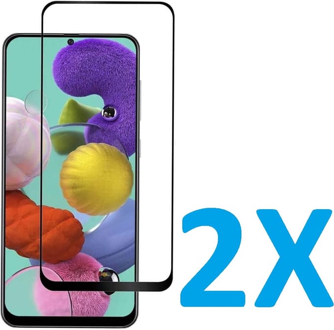 Volledige dekking Screenprotector Glas - Tempered Glass Screen Protector Geschikt voor: Samsung Galaxy A71 - 2x