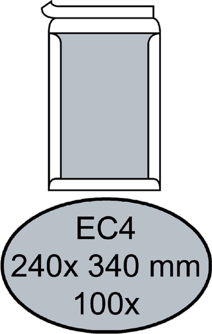 Envelop quantore bordrug ec4 240 x 340 zk 120 gr wit