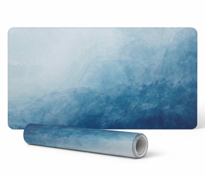 Antislip bureauonderlegger met abstracte watermotieven 90x45 cm
