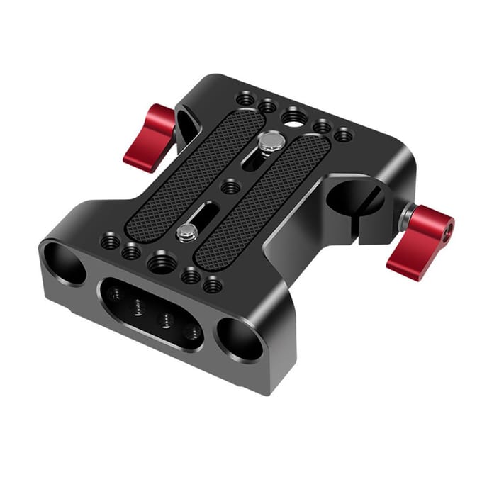 Multifunctionele Camerabasisplaat met 15mm Rod Rail Klem Statief Montage Basisplaat Aluminiumlegering zwart