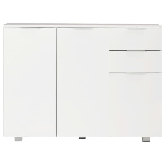vidaXL - Dressoir - 107x35x80,5 - cm - hoogglans - wit