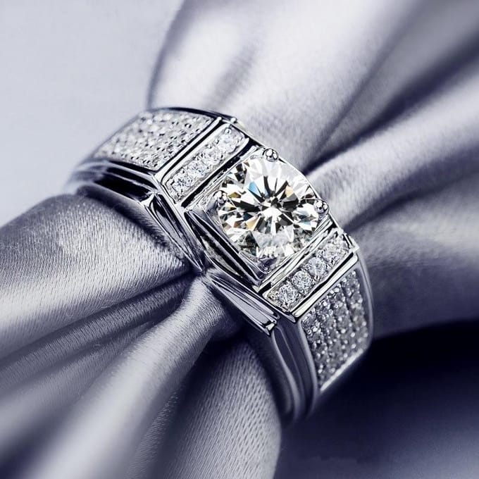 Luxe Koppels Ringen Dames Hart Witte Kristal Strass Ringen Set Heren Cz Roestvrij Staal Ring Bruiloft Verloving Sieraden 5 white