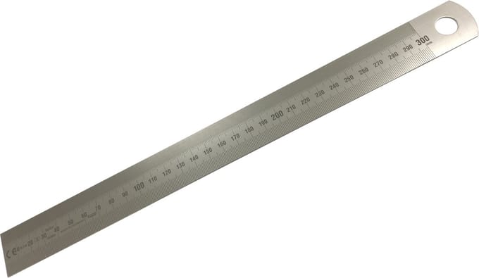 Liniaal 300mm staal met       maatverdeling