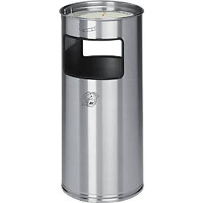 Combi-asbak, van rvs, Ø 320 x 700 mm