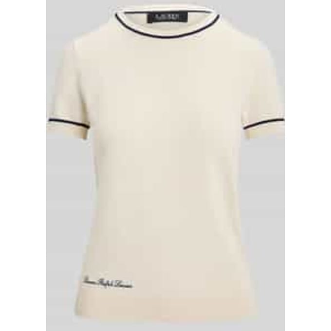 regular fit gebreide pullover met korte mouw