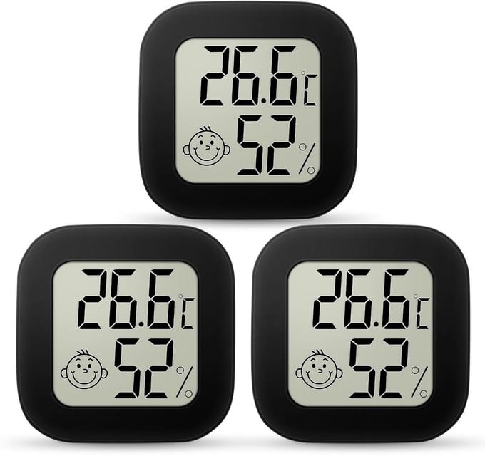 Digitale Hygrometer Thermometer Binnen - Temperatuur en Vochtigheid Meter met LCD Display en Smiley Indicatie