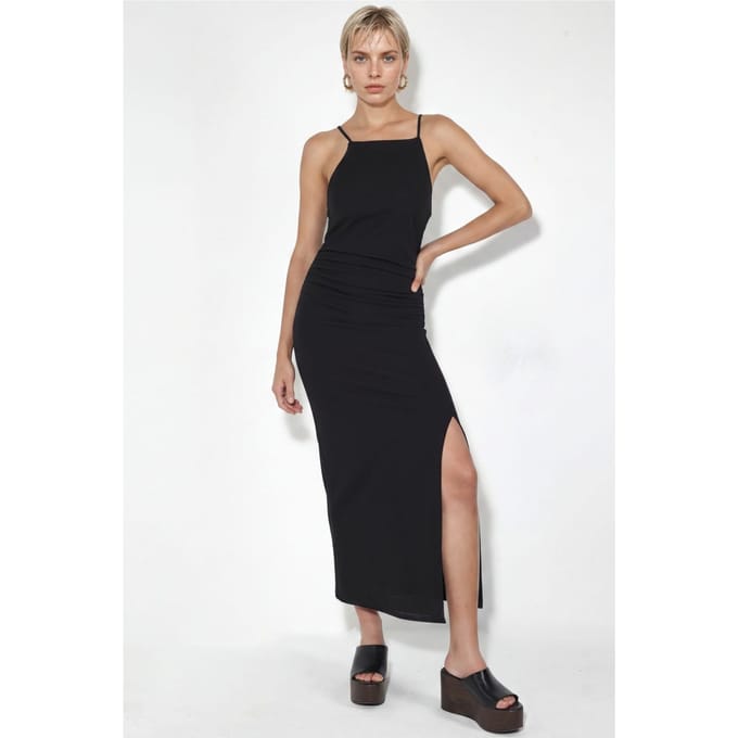 Maxi-jurk met drapeerdetail