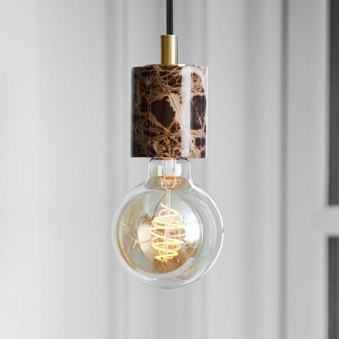 Nordlux Hanglamp Siv met marmercilinder, bruin