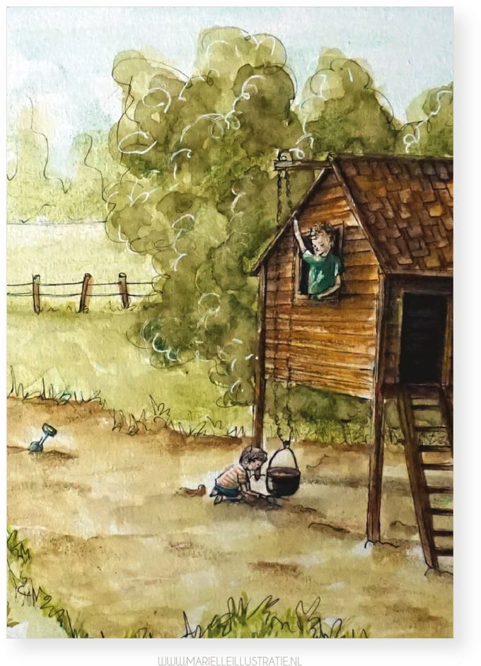 kinderen in de natuur,10x15cm