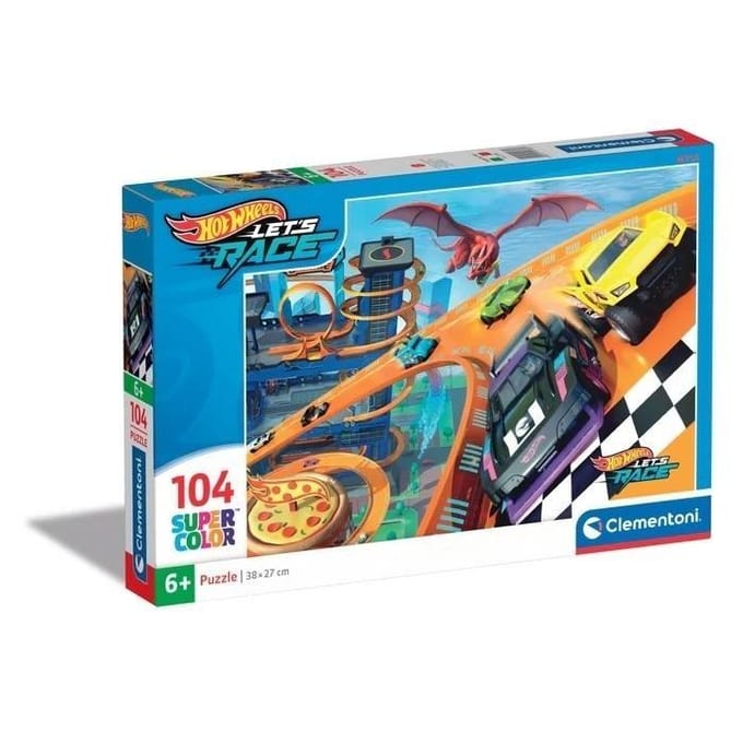 Clementoni - Puzzel - 104 Stukjes - Hot Wheels - Puzzel Voor Kinderen - Supercolor