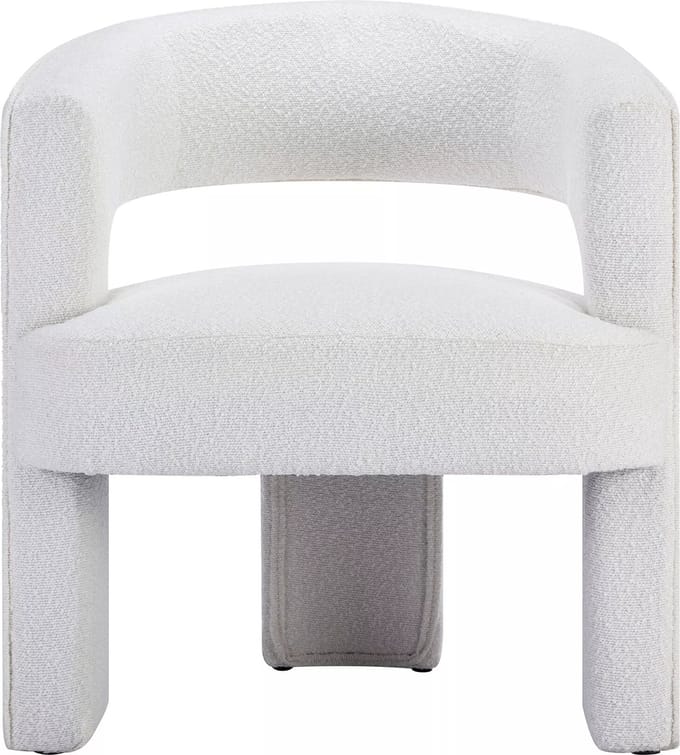 Vente-unique Fauteuil van witte boucléstof FONTANOVA