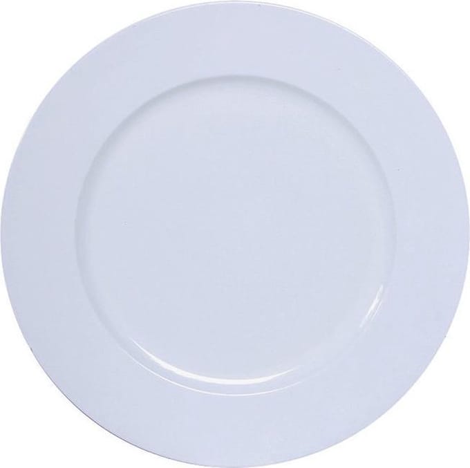 Othmar Decorations Kaarsenbord - wit glimmend - D33 cm - kunststof - kaarsen onderborden
