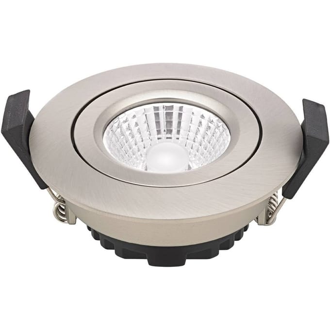 Sigor LED plafondinbouwspot Diled, Ø 8,5 cm, 6 W, 3.000 K, staal