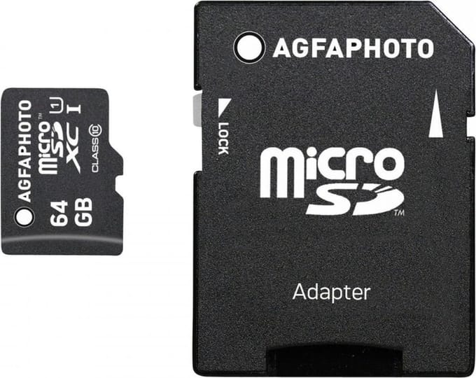AgfaPhoto Mobile High Speed 64GB Micro SDXC Class 10 + Adapter