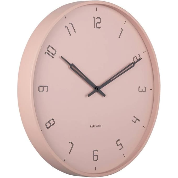 Karlsson Wandklok Stark - Roze - Ø40cm - Wandklok Modern