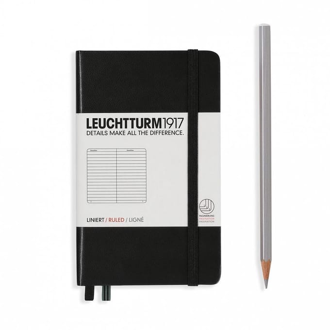 Leuchtturm1917 Notitieboek - Pocket - Gelinieerd - Zwart