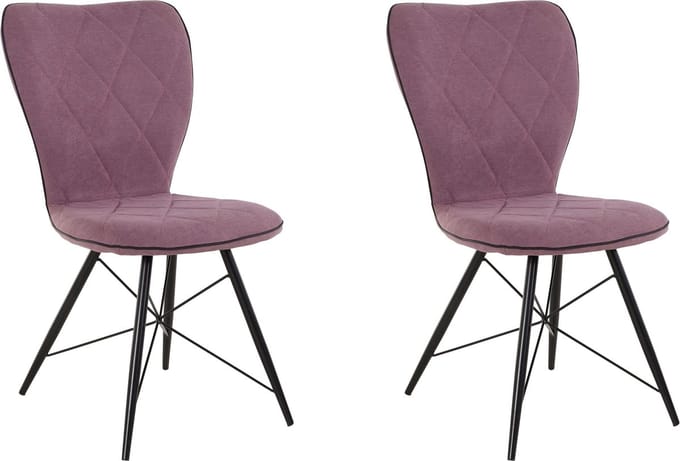Viola-Eetkamerstoel - 2 Pack - Paars Fluweel