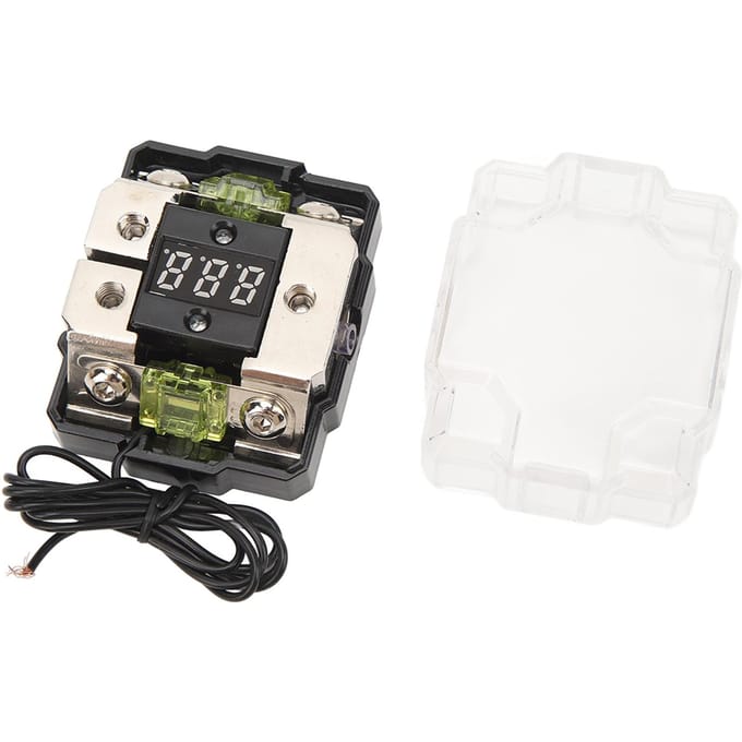 Auto Audio Zekeringhouder 4GA IN 4GA UIT 100A Digitale Weergave Stereo Verdeelblok Doos voor Auto Boot Jacht RV black