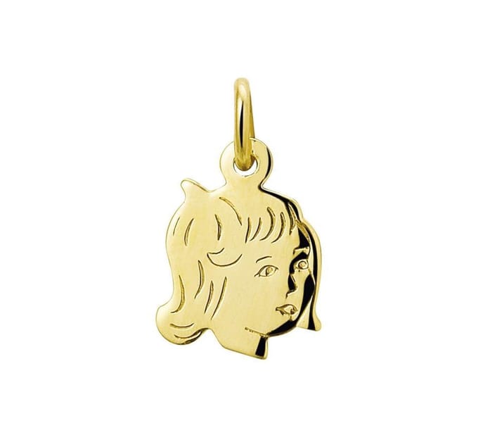 Marie Celeste hanger meisje 15 x 11 mm - Goud