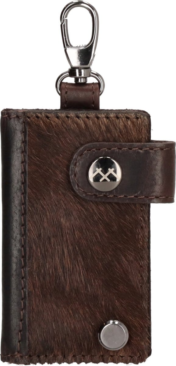 Hide & Stitches Mendoza Sleuteletui - 100% Leer - Donkerbruin