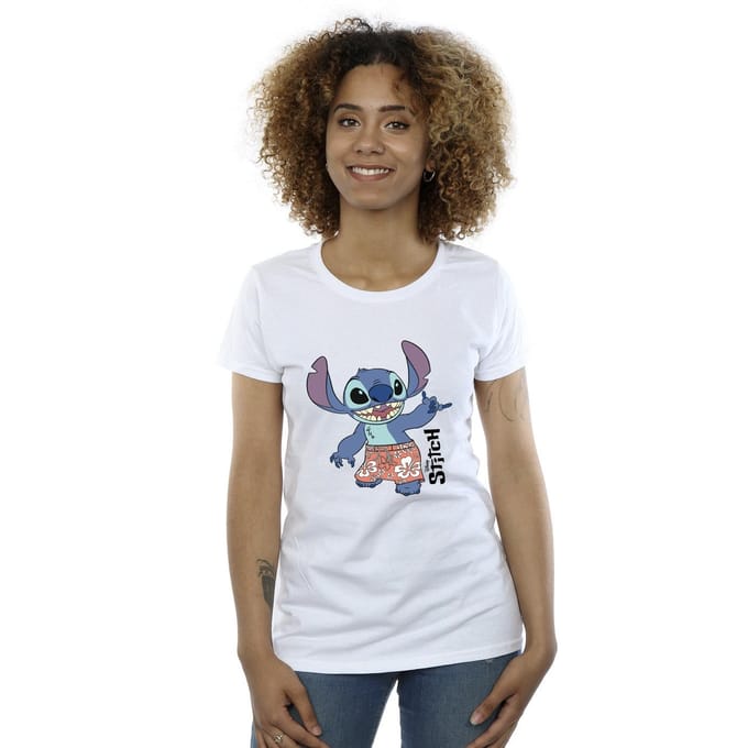 Disney Dames/Dames Lilo & Stitch Bermuda Shorts Katoenen T-Shirt (Wit)