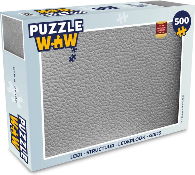 Puzzel Leer - Structuur - Lederlook - Grijs - Legpuzzel - Puzzel 500 stukjes