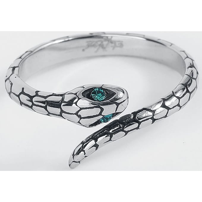 etNox - Gothic Ring - Schlange - voor Vrouwen - zilverkleurig
