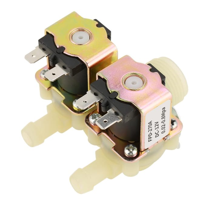 DN20 G3 4 DC 12V Normalement Fermée Électrovanne d'Admission d'Eau à Double Tête pour Machine à Laver