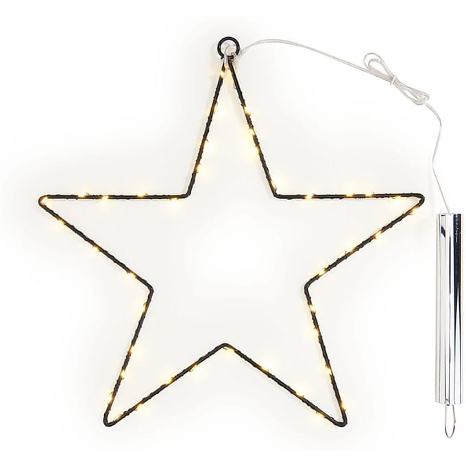 Metalen ster met mini LED snoer lampjes incl. timer 6/18 uur. - 40 LEDs