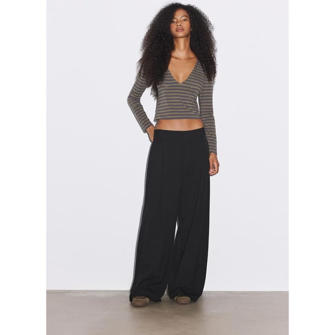 Stradivarius Nette barrel-fit broek  Zwart 34