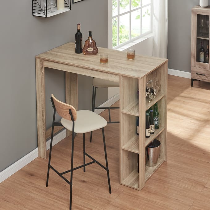 Bartafel Danderyd met 3 planken 120x60x105,5 cm eikenkleurig [en.casa]