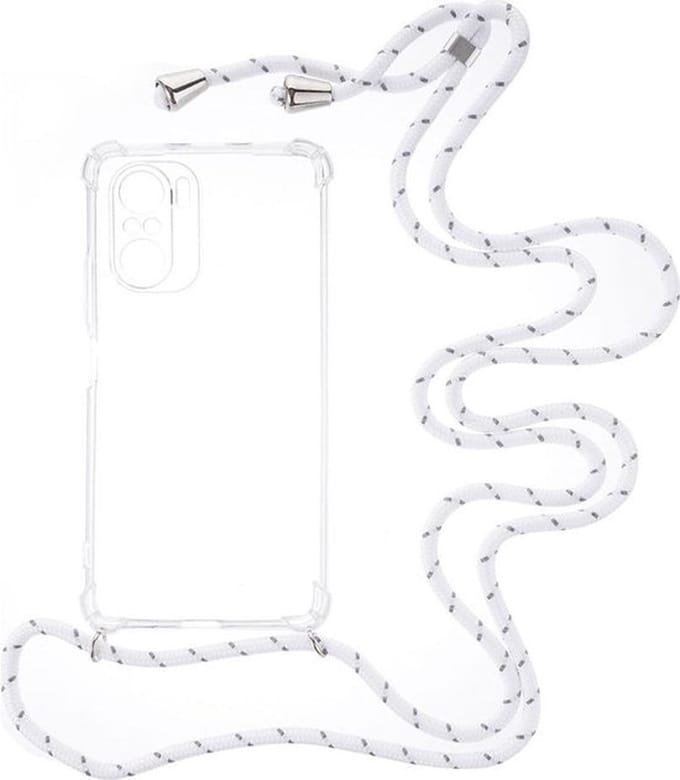 Shop4 - Geschikt voor Xiaomi Mi 11i Hoesje - Zachte Back Case met Koord Multi Wit