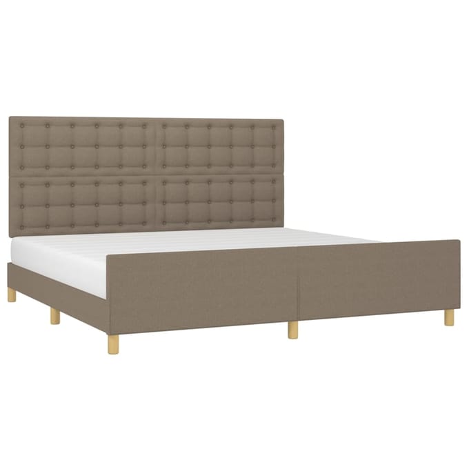 vidaXL - Bedframe - zonder - matras - stof - taupe - 200x200 - cm