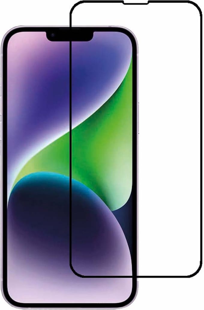 Smartphonica Full cover tempered glass screenprotector voor iPhone 14 Plus van gehard glas met afgeronde hoeken geschikt voor iPhone 14 Plus