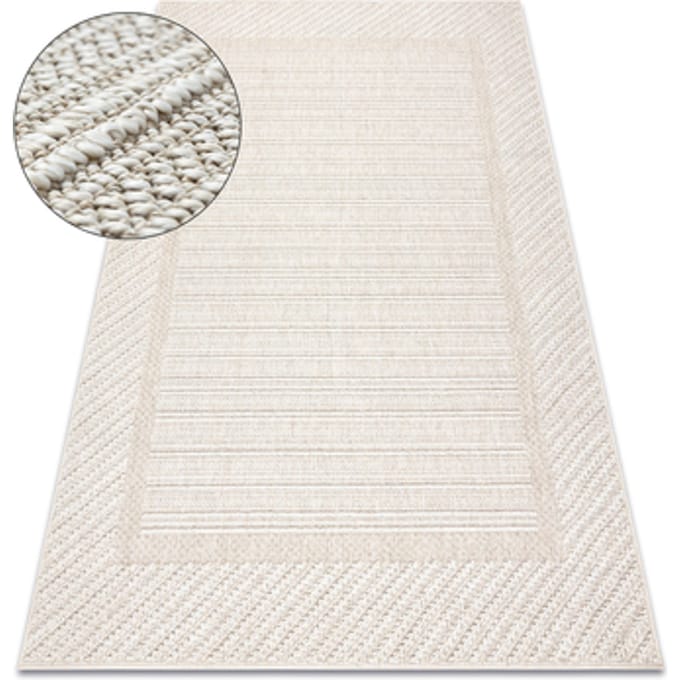 Kleden Rugsx Tapijt JERSEY 19261 beige - Kader, structureel, 60x100 cm