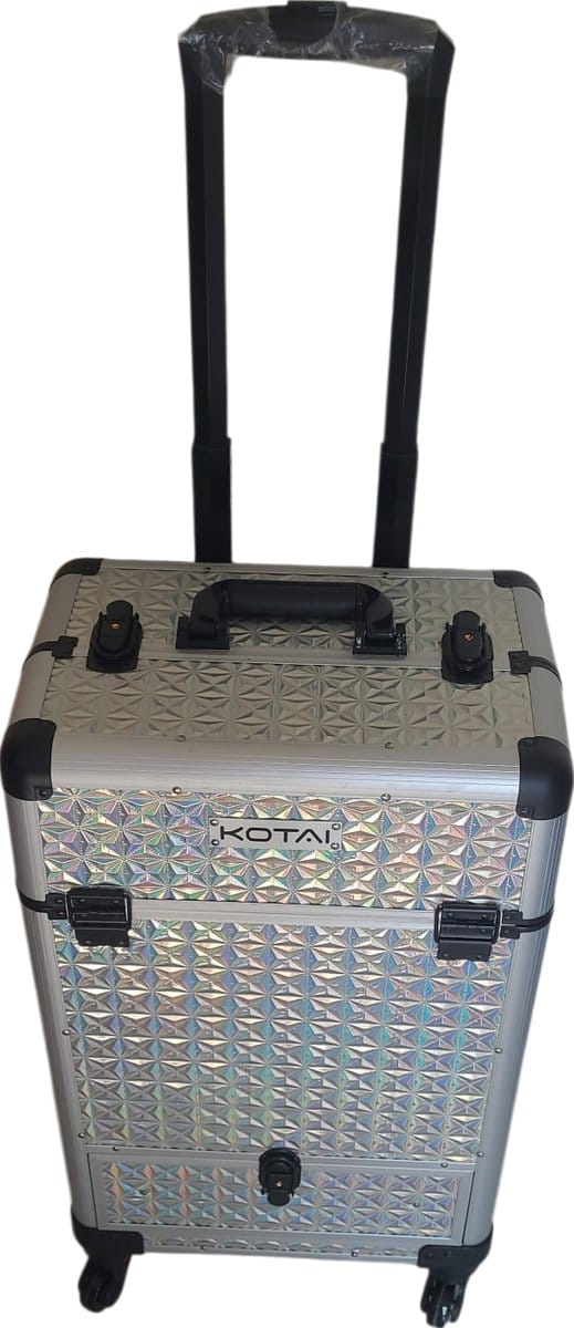 Trimkoffer Trolley XL Met 4 wielen 36x25x65H cm Silver