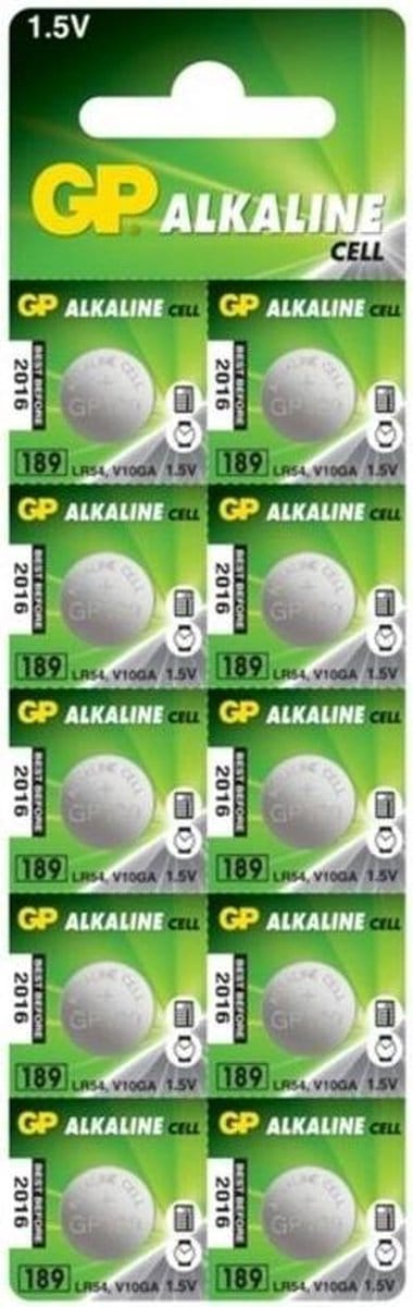 GP Batteries AG10 LR54 - Alkaline Knoopcel Batterij - 1.5 V - 10st