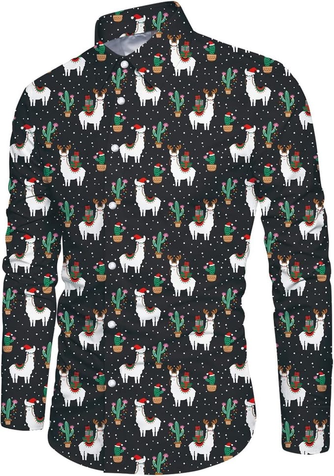 Kerstshirt voor mannen met 3D print