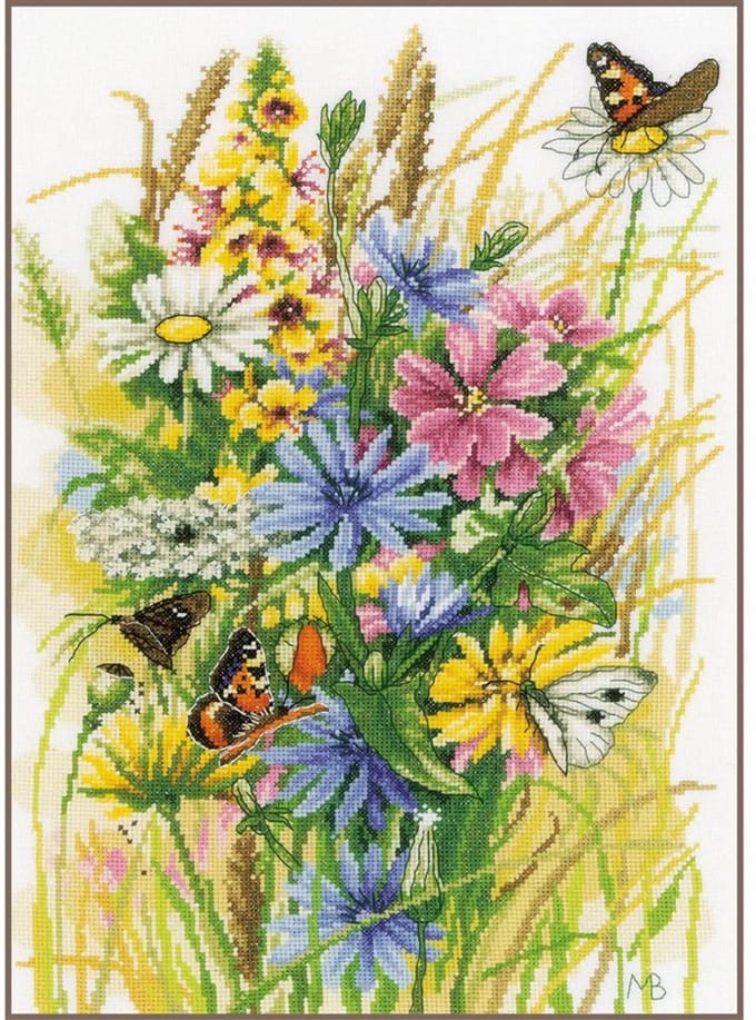 Lanarte - Telpakket kit - Wilde bloemen en vlinders - PN-0197261