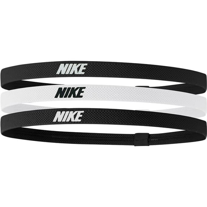 Nike Hoofdband in gemengde breedte (set van 3) (Zwart/Wit)